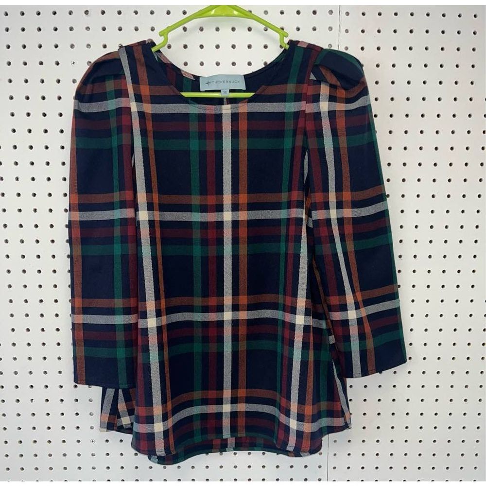 Tuckernuck plaid blouse